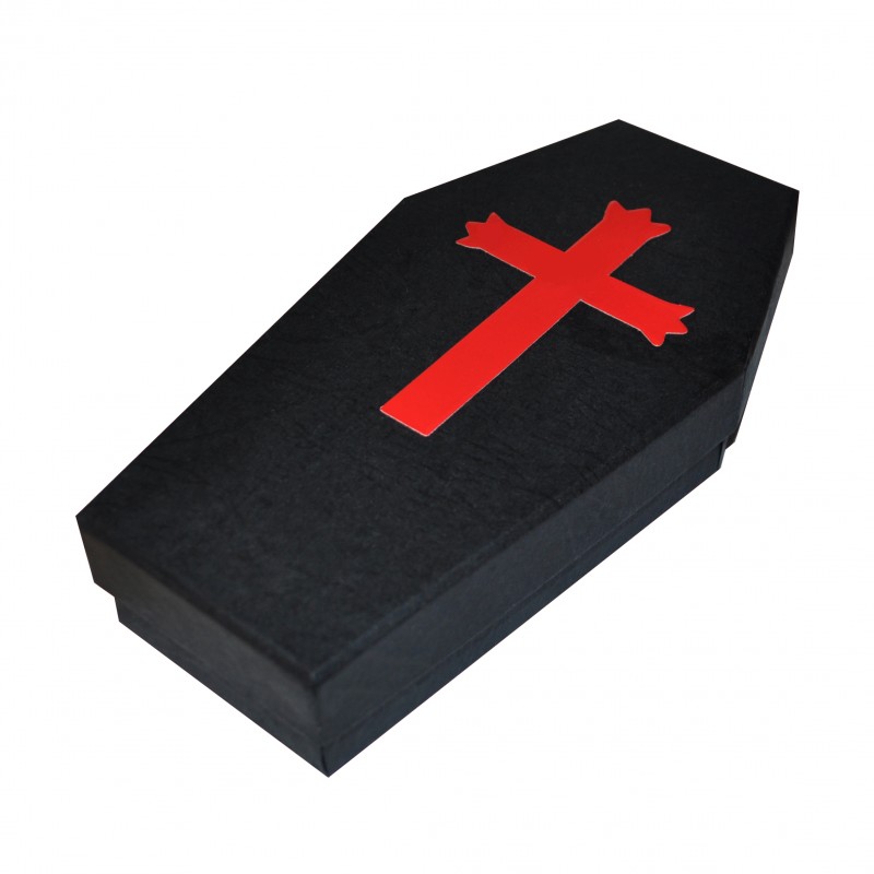 Black Coffin Tattoo Machine Gun Carry Case With Red Satin